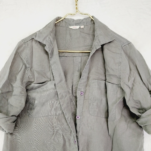 Dolan Gray Linen Roll Tab Short Sleeve Button-Down Shirt 1010 - Picture 2 of 9